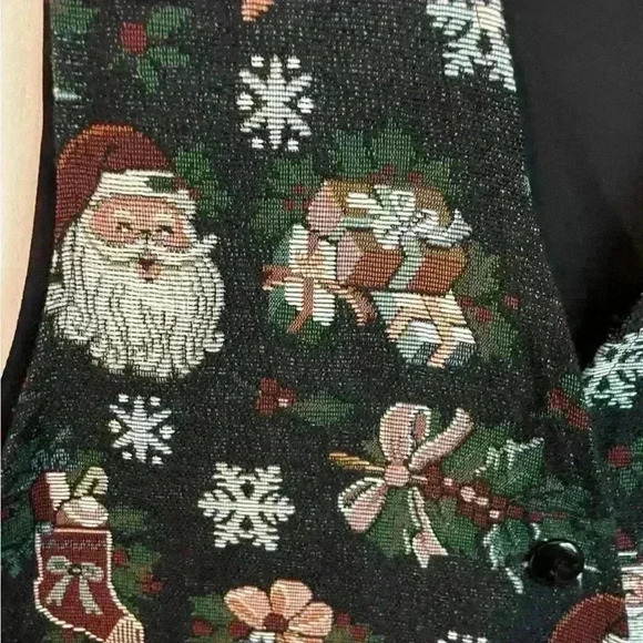 Facets Vintage Christmas Santa Vest size medium - Picture 3 of 4